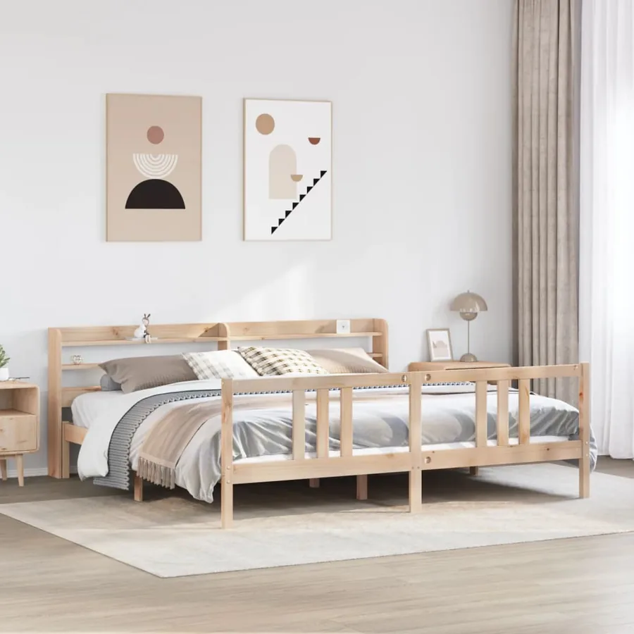 Cadre de lit avec tête de lit sans matelas 180x200 cm