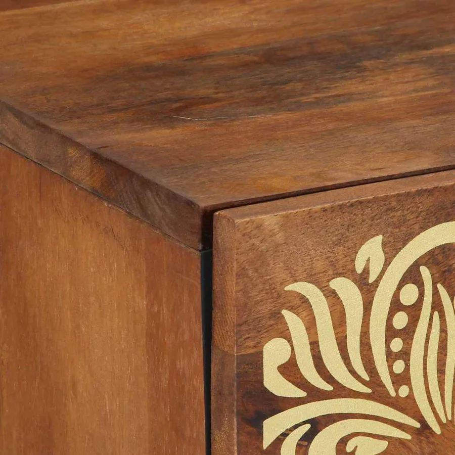 Cabinet de chevet avec porte Marron miel 50 x 33 x 60 cm - 6