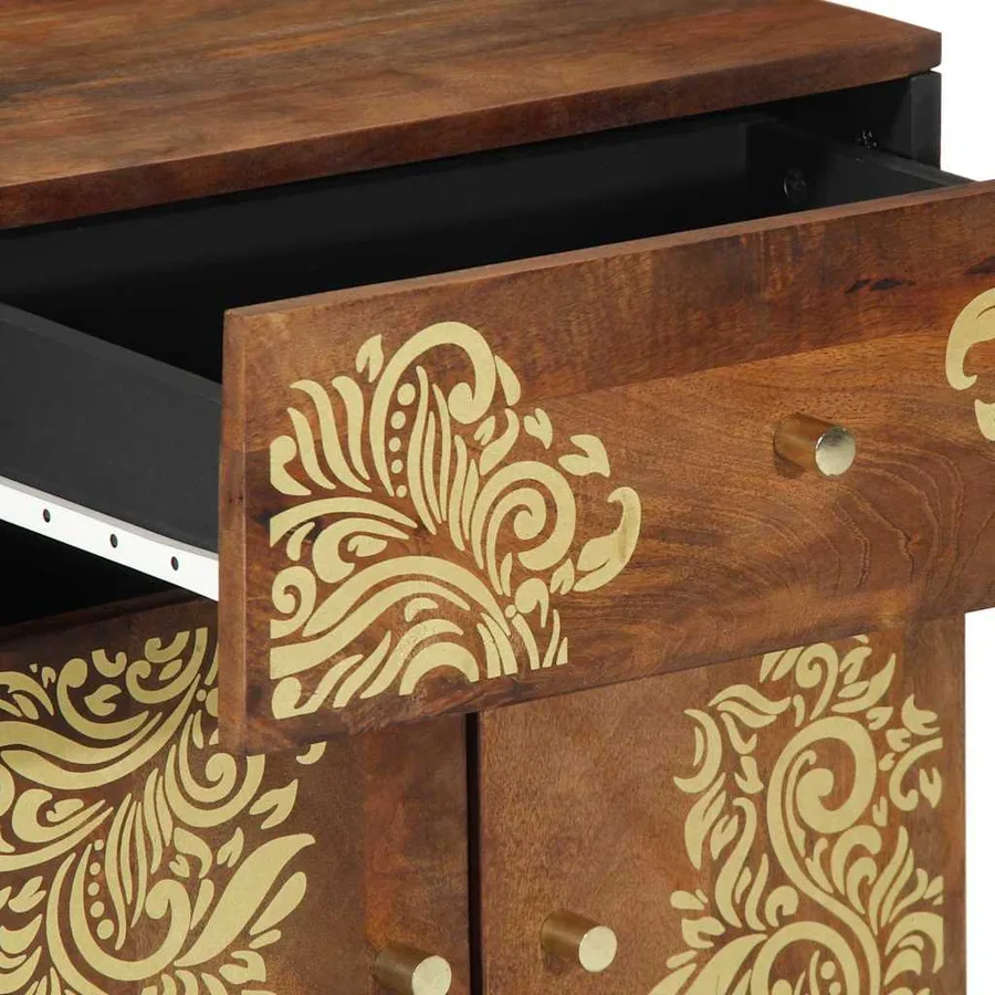 Cabinet de chevet avec porte Marron miel 50 x 33 x 60 cm - 7