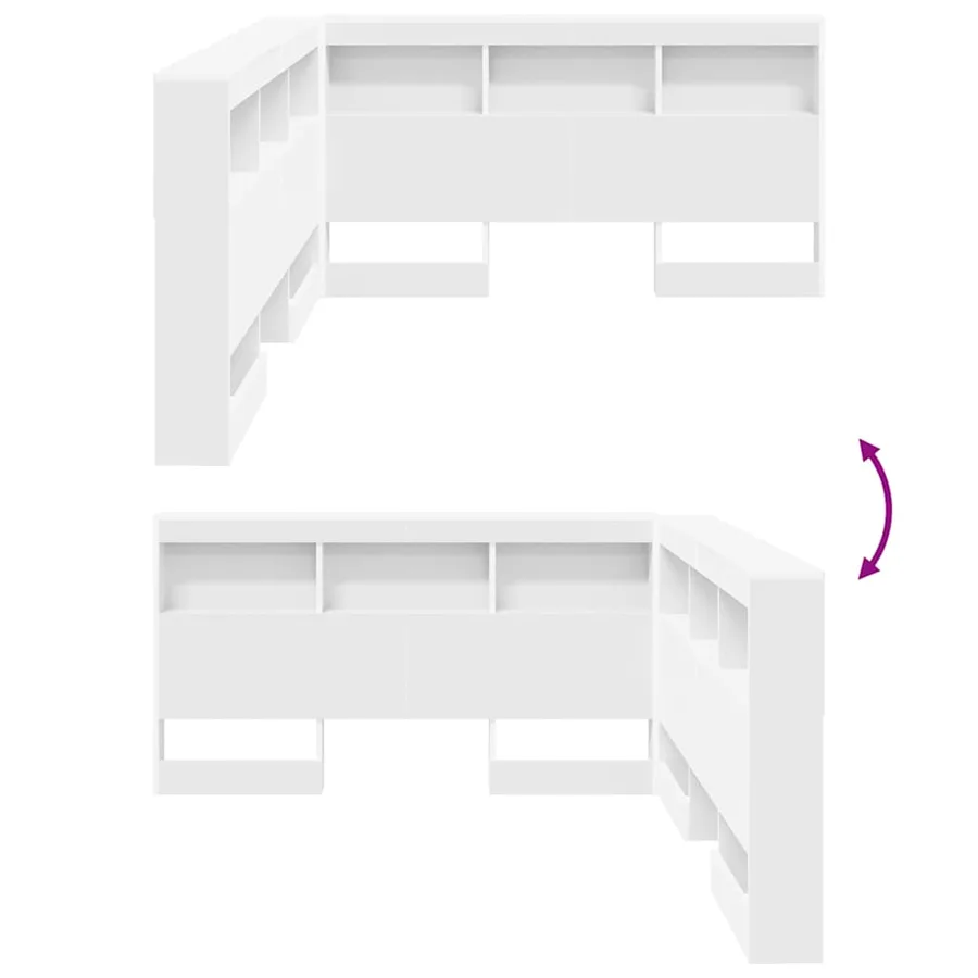 Tête de lit de rangement Blanc 150 cm Bois d'ingénierie - 10