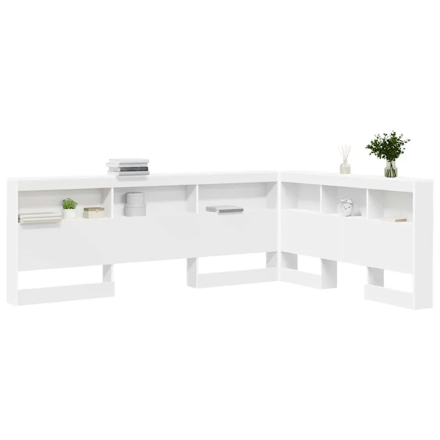 Tête de lit de rangement Blanc 150 cm Bois d'ingénierie - 3