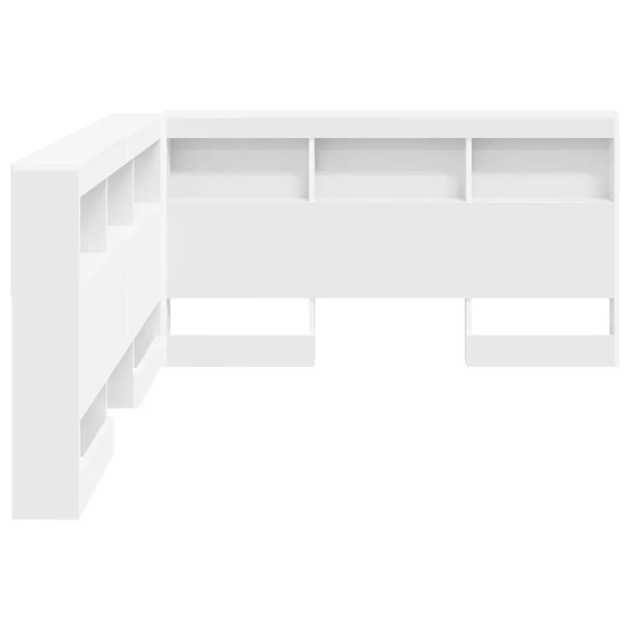 Tête de lit de rangement Blanc 150 cm Bois d'ingénierie - 7