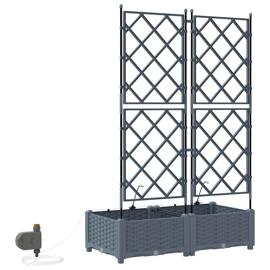 Cache-pot de jardin 2 pc Gris clair 80 x 40 x 126 cm PP - 7