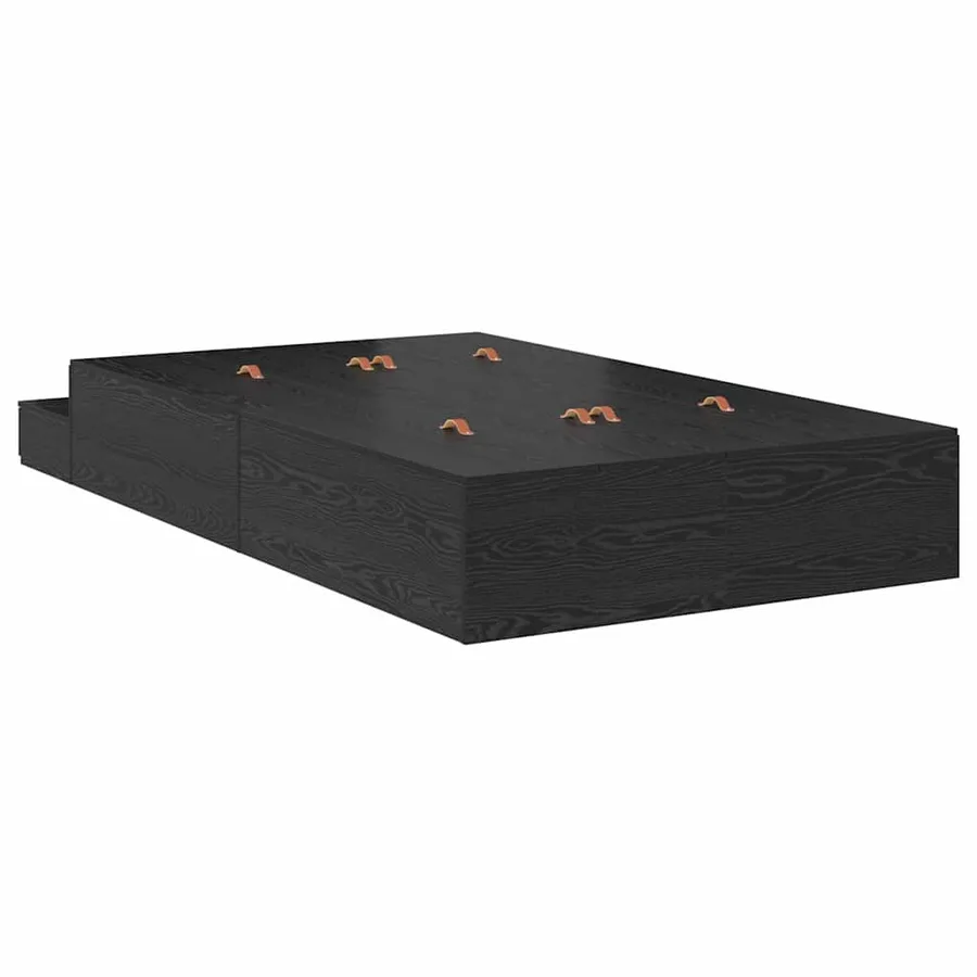 Cadre de lit avec rangement Chêne noir 120 cm Bois d'ingénierie - 8
