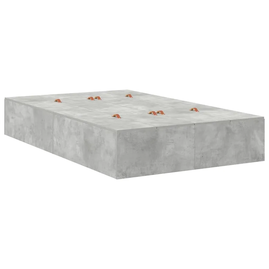 Cadre de lit avec rangement Gris béton 120 x 190 cm - 5