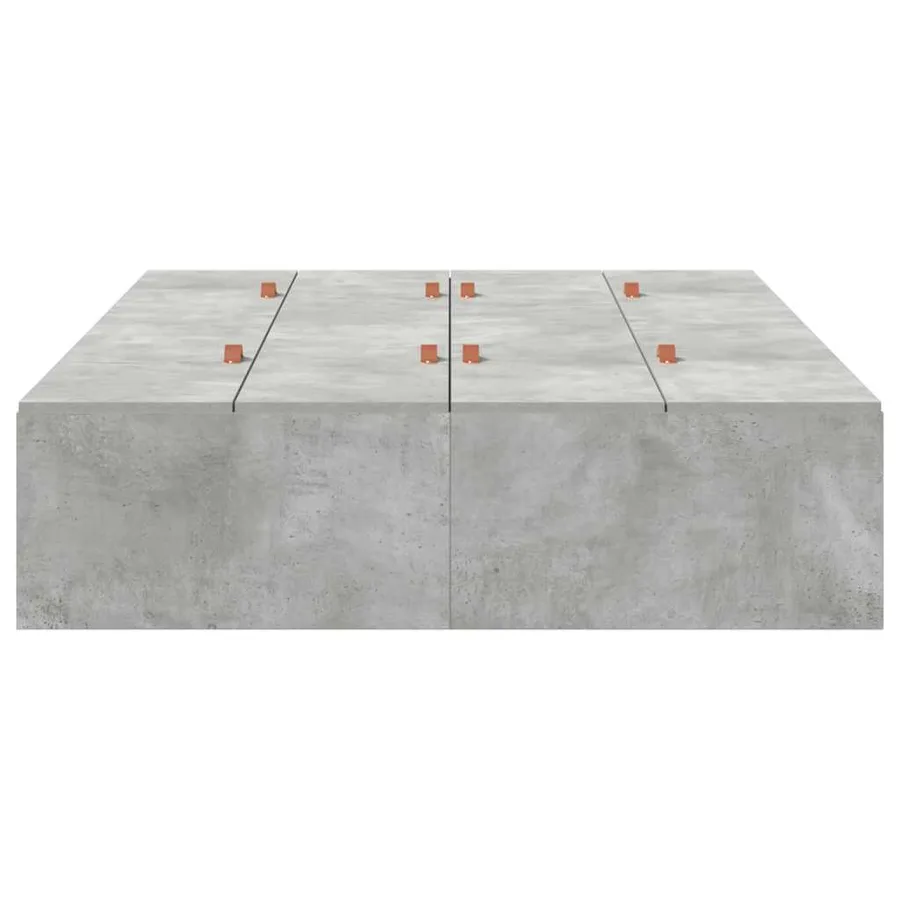 Cadre de lit avec rangement Gris béton 120 x 190 cm - 6