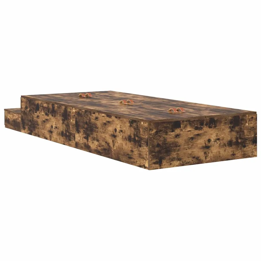 Cadre de lit avec rangement Chêne fumé 90 cm Bois d'ingénierie - 8