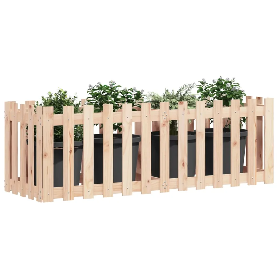 Lit surélevé de jardin design de clôture 150x50x50cm pin massif - 3