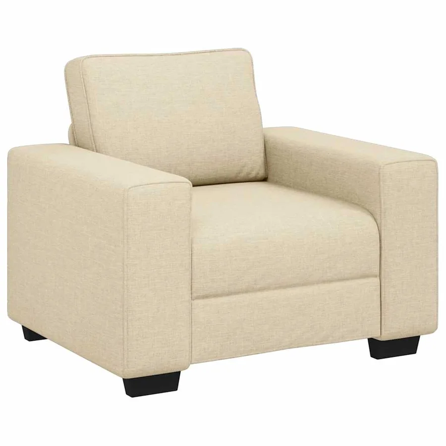 Ensemble de canapé 3 pcs avec coussins en tissu crème - 3