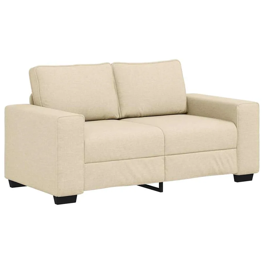 Ensemble de canapé 3 pcs avec coussins en tissu crème - 4