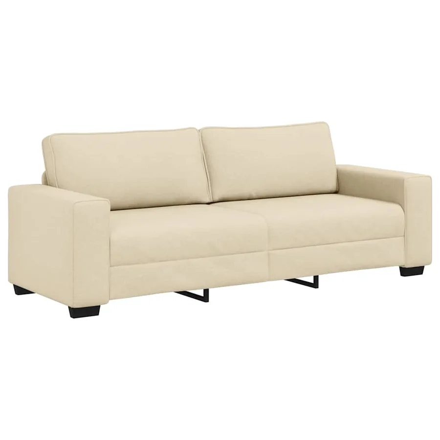 Ensemble de canapé 3 pcs avec coussins en tissu crème - 5
