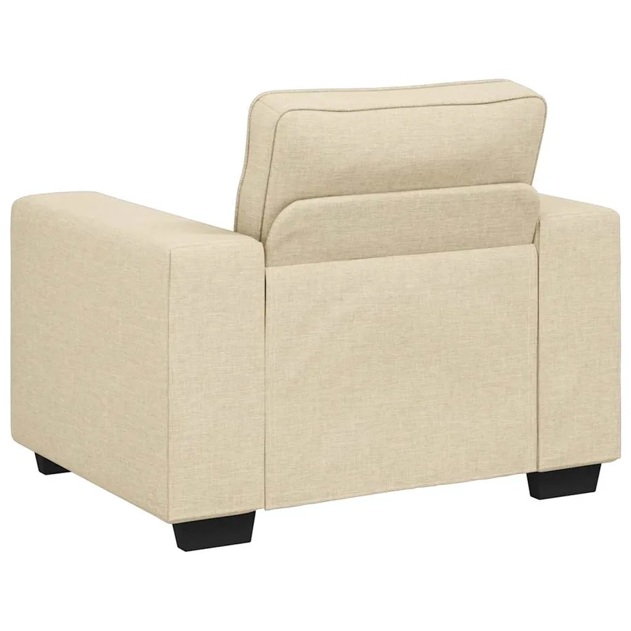 Ensemble de canapé 3 pcs avec coussins en tissu crème - 6