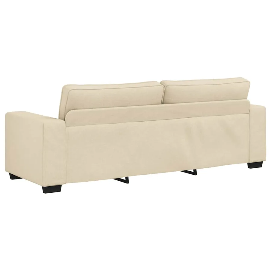 Ensemble de canapé 3 pcs avec coussins en tissu crème - 8