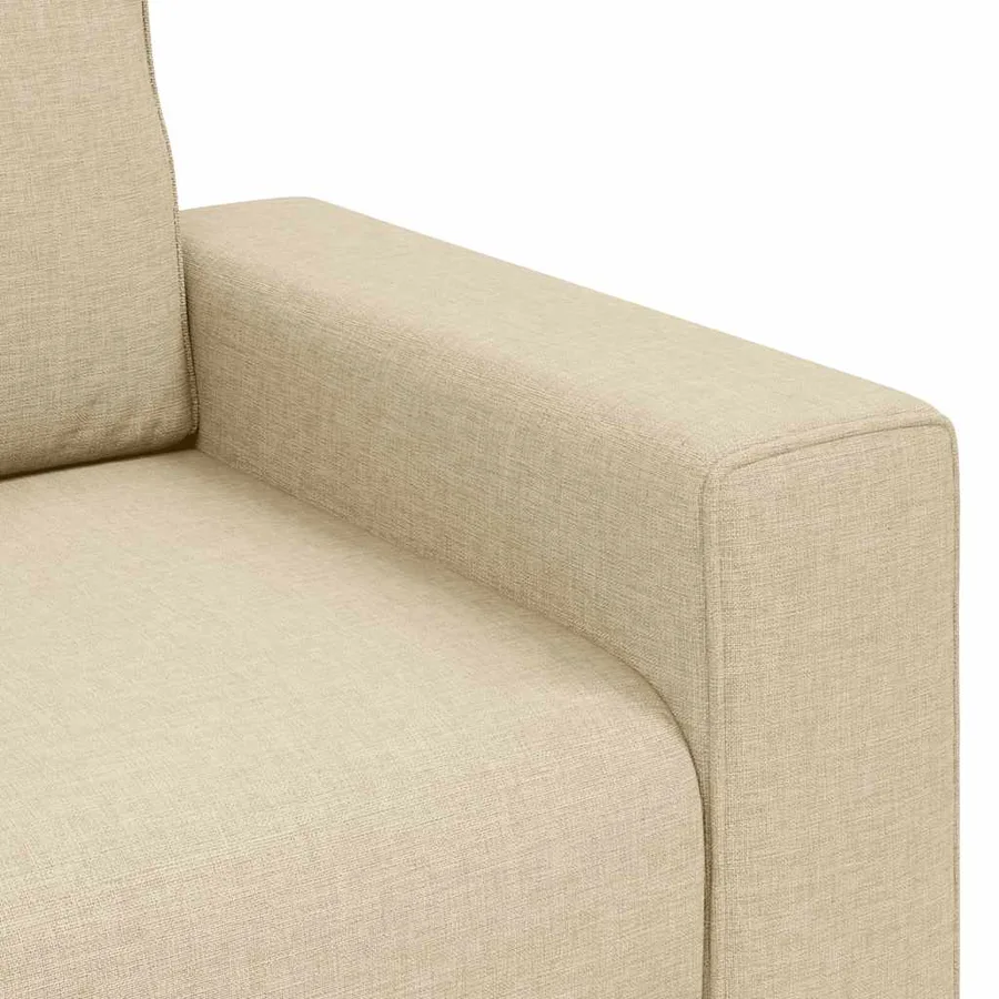 Ensemble de canapé 3 pcs avec coussins en tissu crème - 9