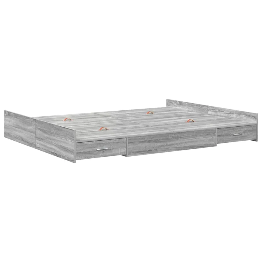 Cadre de lit avec rangement Gris Sonoma 135 x 190 cm - 7