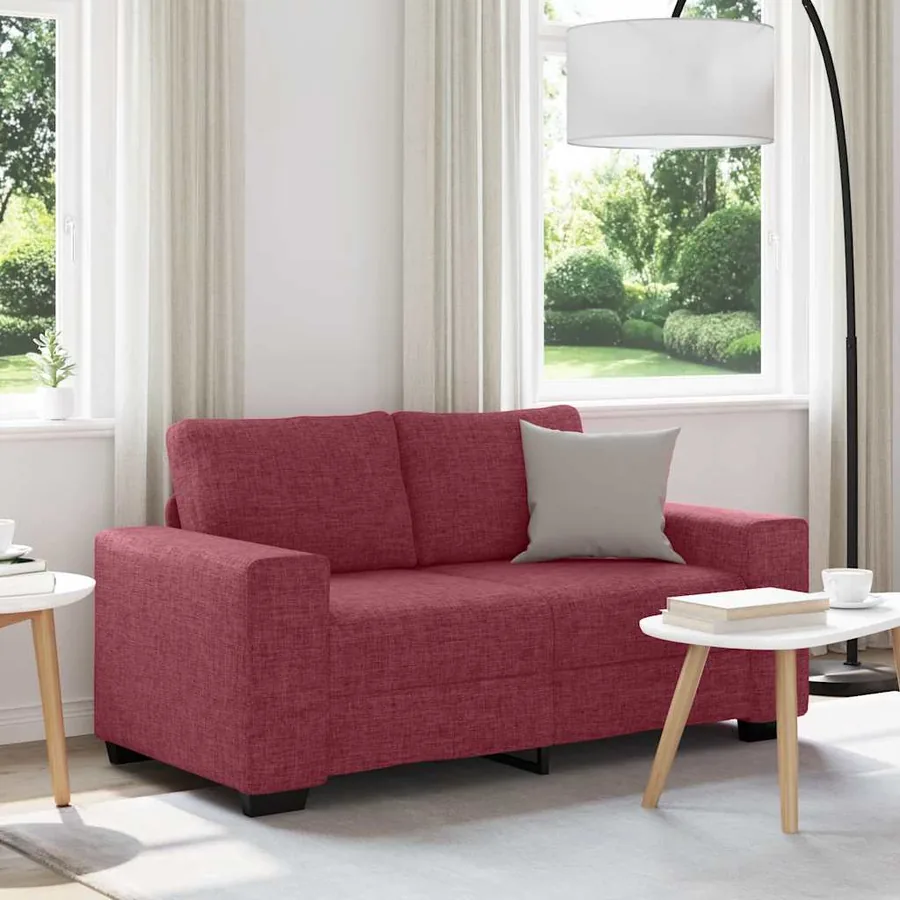 Canapé 2 places rouge vin 160x77x82 cm en tissu