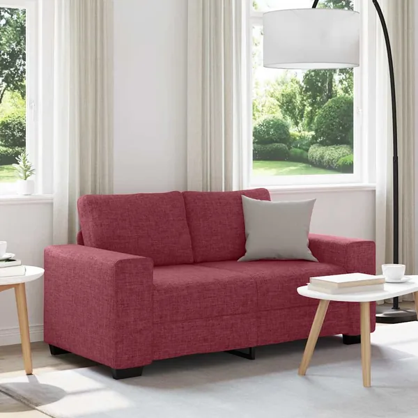 Canapé 2 places rouge vin 160x77x82 cm en tissu