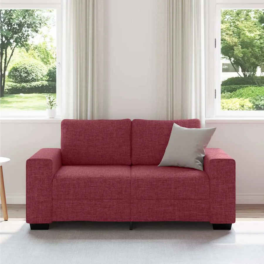 Canapé 2 places rouge vin 160x77x82 cm en tissu - 3