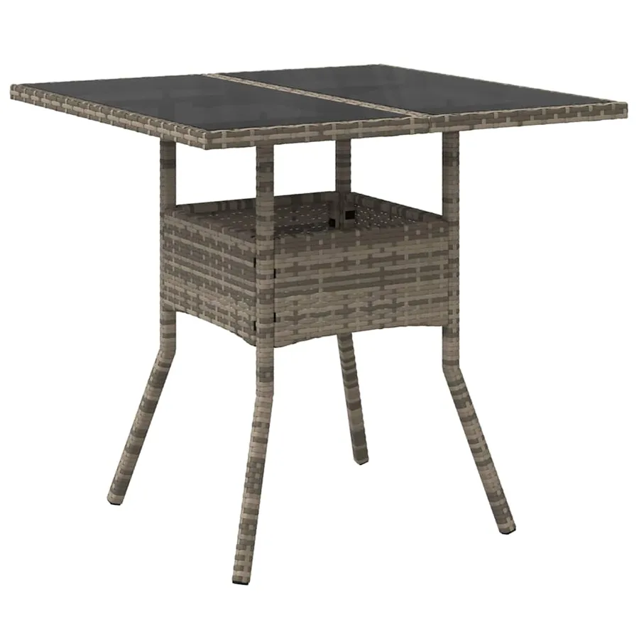 Ensemble de salle à manger pour jardin 3 pcs Gris polyrotin - 5