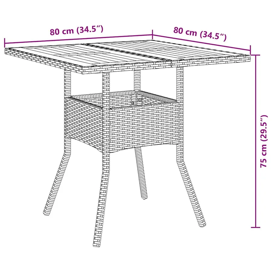 Ensemble de salle à manger pour jardin 5 pcs Gris polyrotin - 11