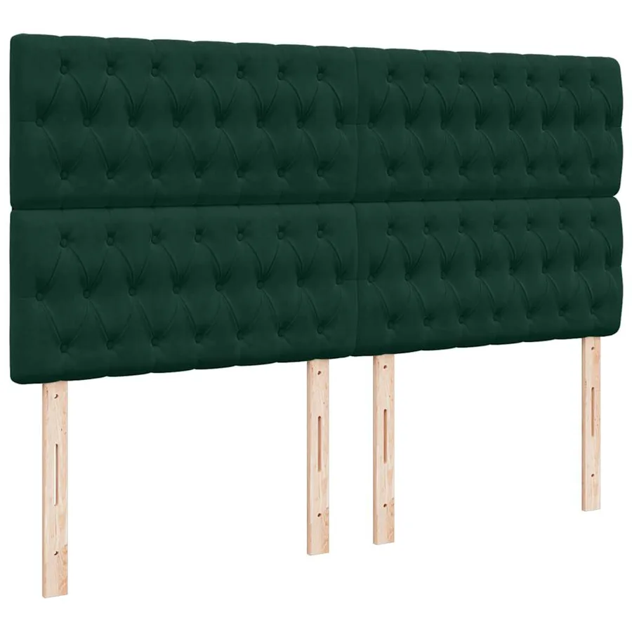 Cadre de lit ottoman avec matelas vert foncé 200x200 cm velours - 12