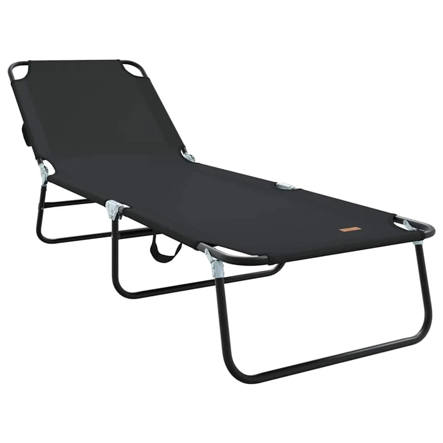 Chaise longue pliante Noir 188 x 57 x 86,5 cm Polyester - 49