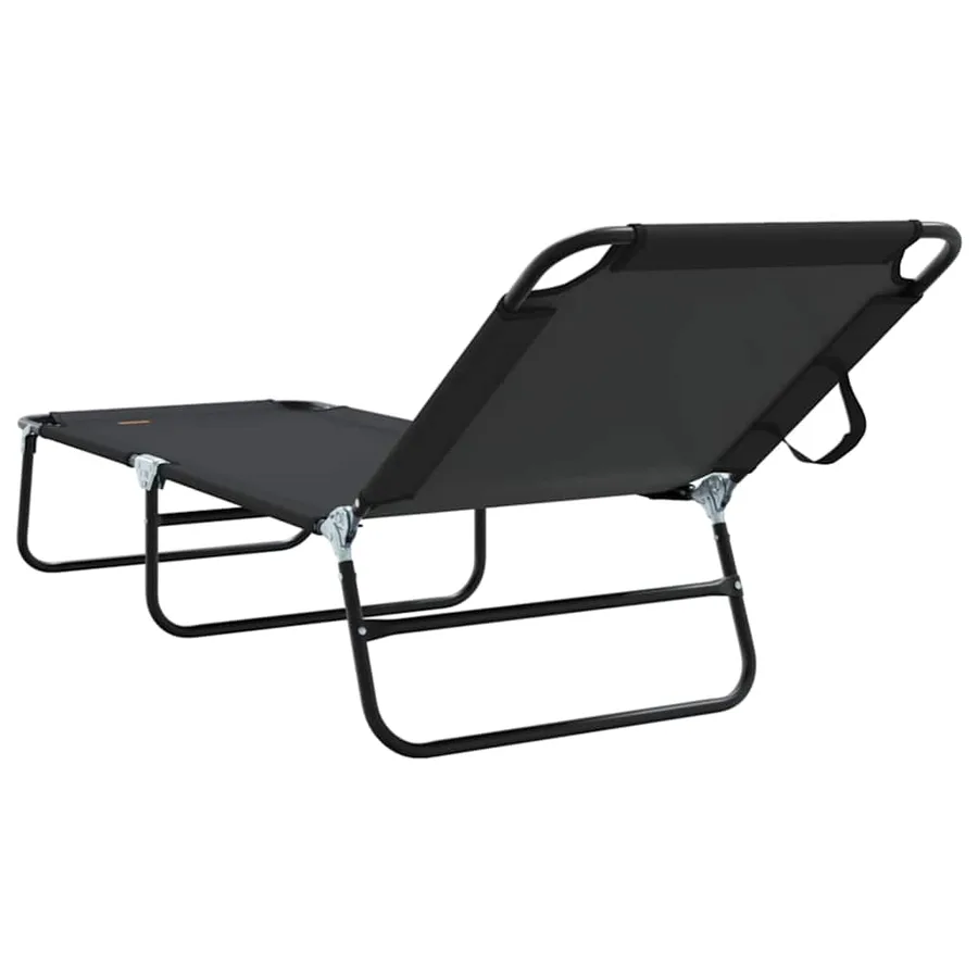 Chaise longue pliante Noir 188 x 57 x 86,5 cm Polyester - 6