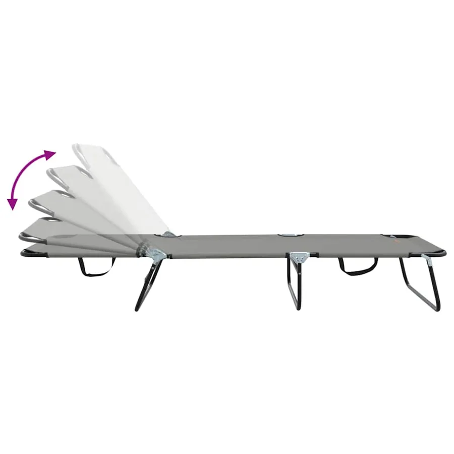 Chaise longue pliante Noir 188 x 57 x 86,5 cm Polyester - 89