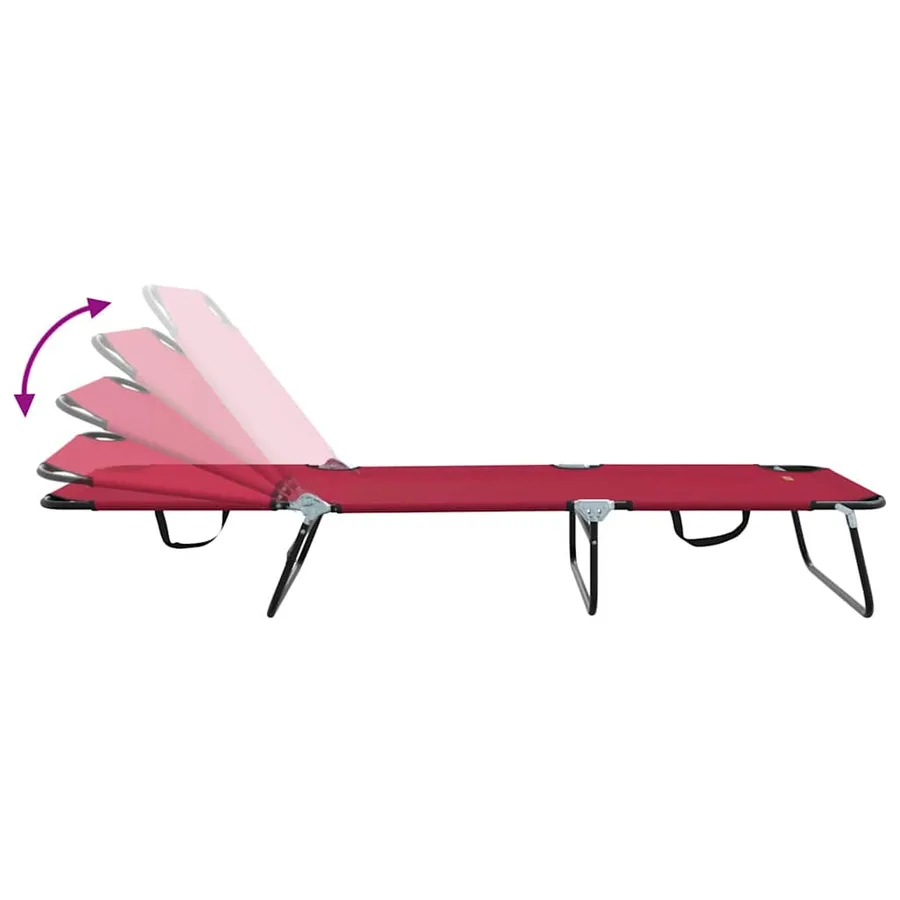 Chaise longue pliante Noir 188 x 57 x 86,5 cm Polyester - 99