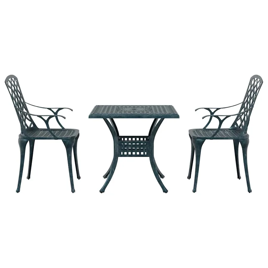 Ensemble de salle à manger pour jardin 3 pcs Vert Aluminium - 6