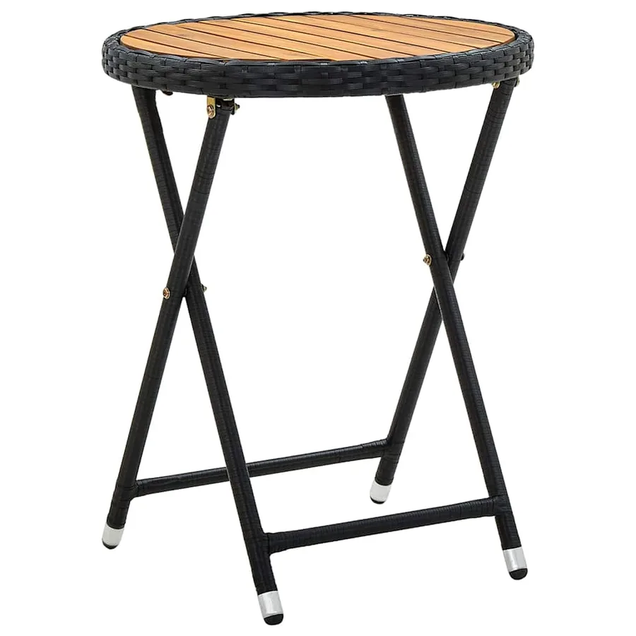 Ensemble bistro de jardin 3 pcs Noir polyrotin - 5