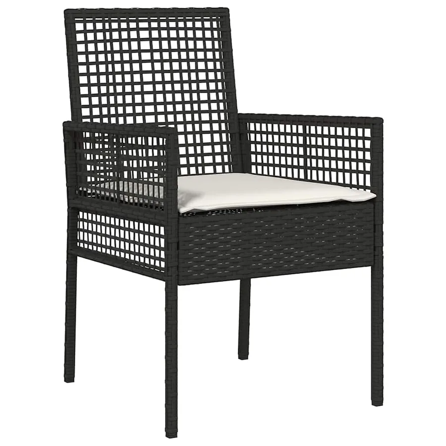 Ensemble bistro de jardin 3 pcs Noir polyrotin - 6