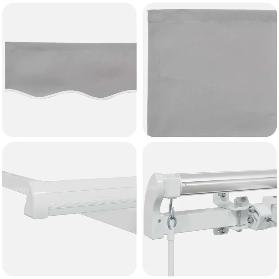Auvent rétractable Gris clair 400 × 300 cm - 4