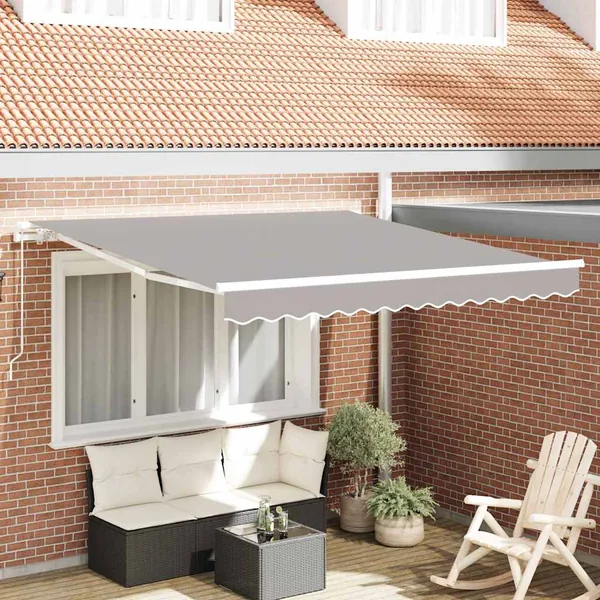 Auvent rétractable Gris clair 350 x 250 cm