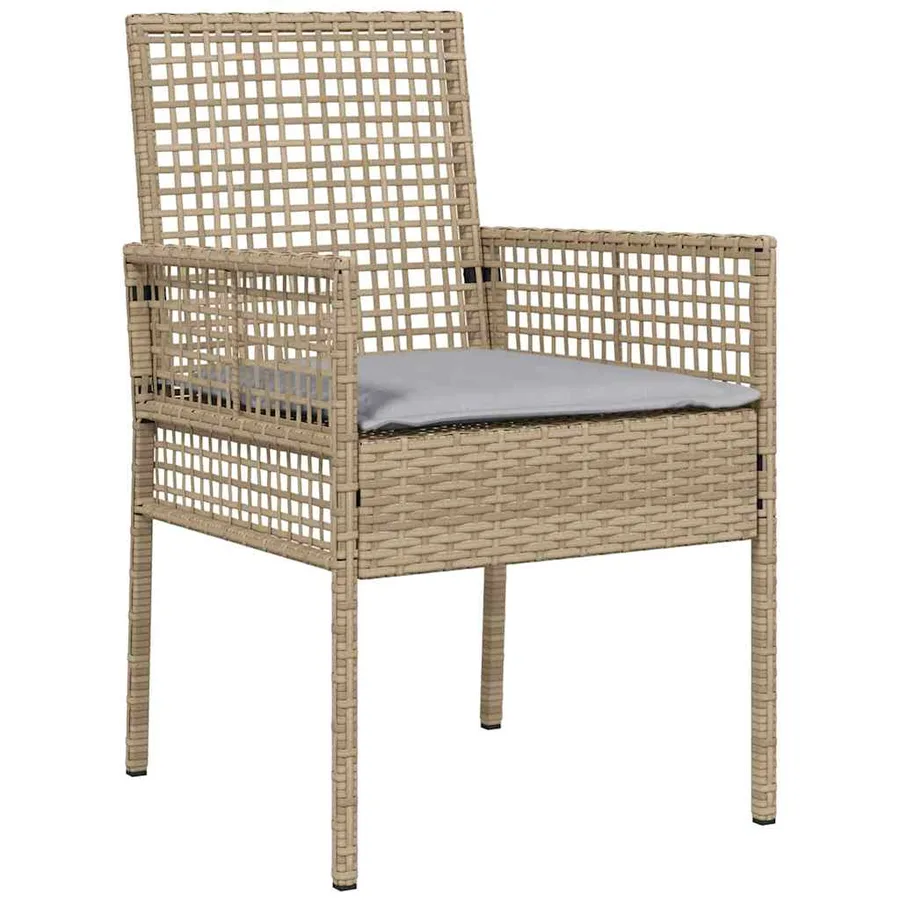 Ensemble bistro de jardin 3 pcs Beige polyrotin - 6