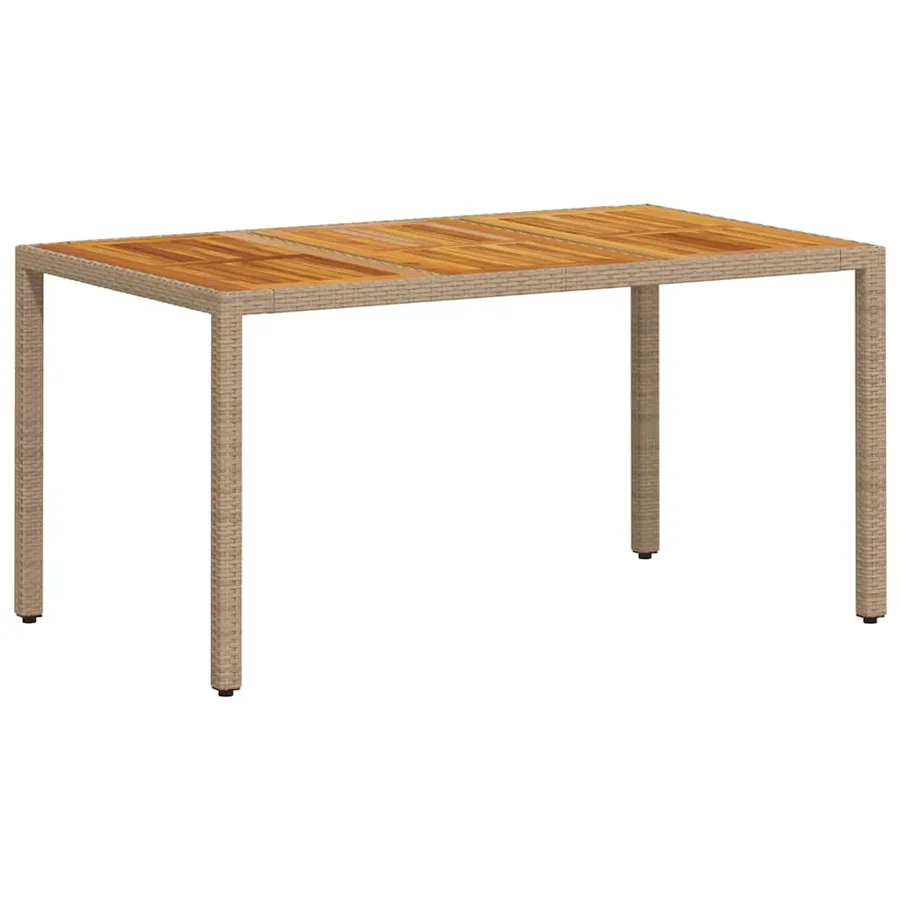 Ensemble de salle à manger pour jardin 5 pcs Beige polyrotin - 5