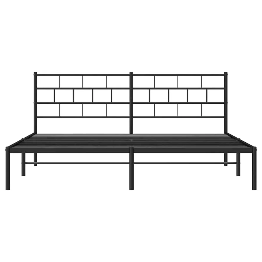 Cadre de lit métal sans matelas avec tête de lit noir 193x203cm - 6