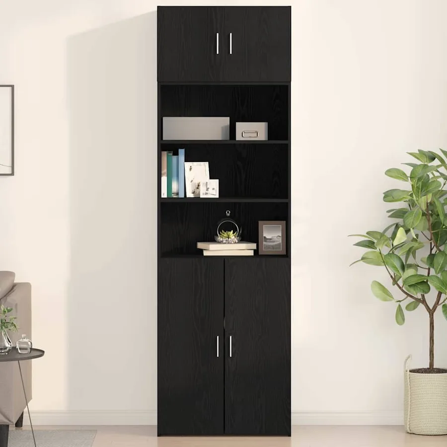 Meuble mural Chêne noir 70 x 42.5 x 40 cm Bois d'ingénierie - 4