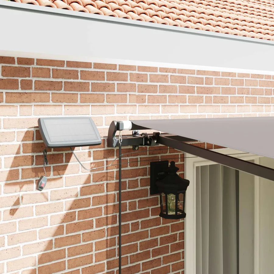 Auvent rétractable Gris clair 400 × 350 cm Tissu et Aluminium - 4