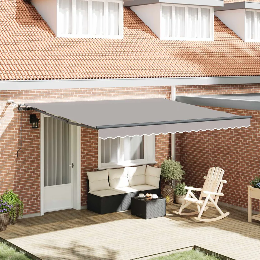 Auvent rétractable Gris clair 400 × 350 cm Polyester