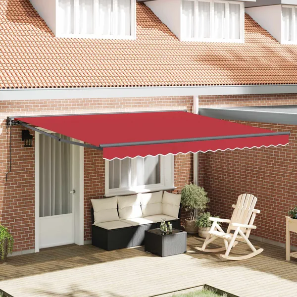 Cadre d'auvent Rouge 400 × 300 cm Polyester avec revêtement PU