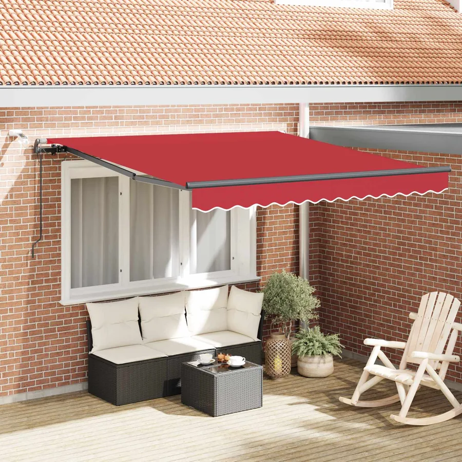 Auvent rétractable Rouge 300 x 250 cm Polyester