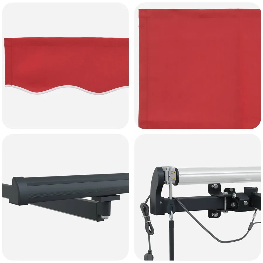 Auvent rétractable Rouge 300 x 250 cm Polyester - 10