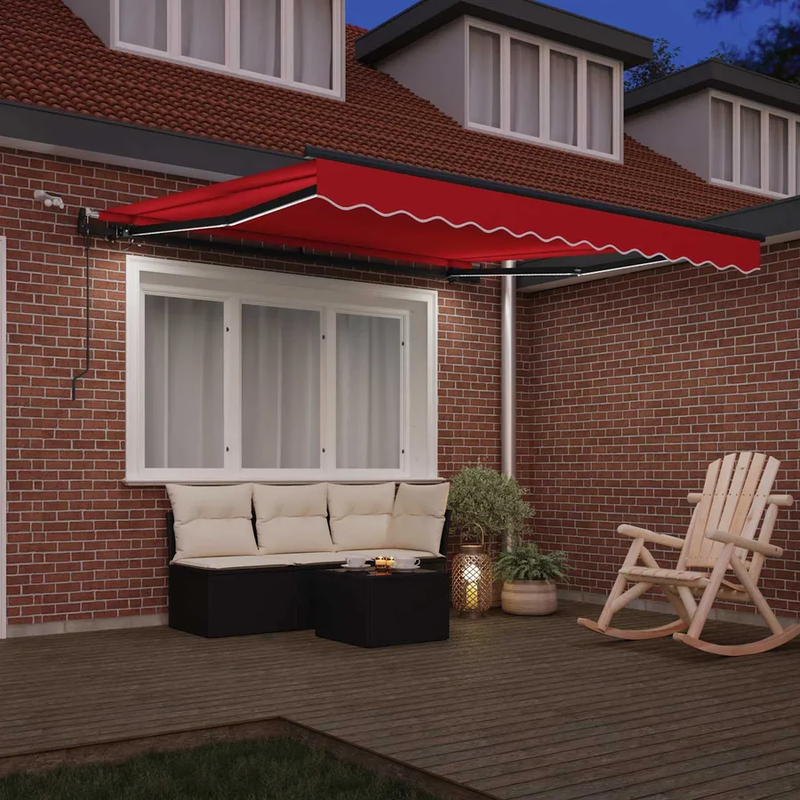 Auvent rétractable Rouge 300 x 250 cm Polyester - 3