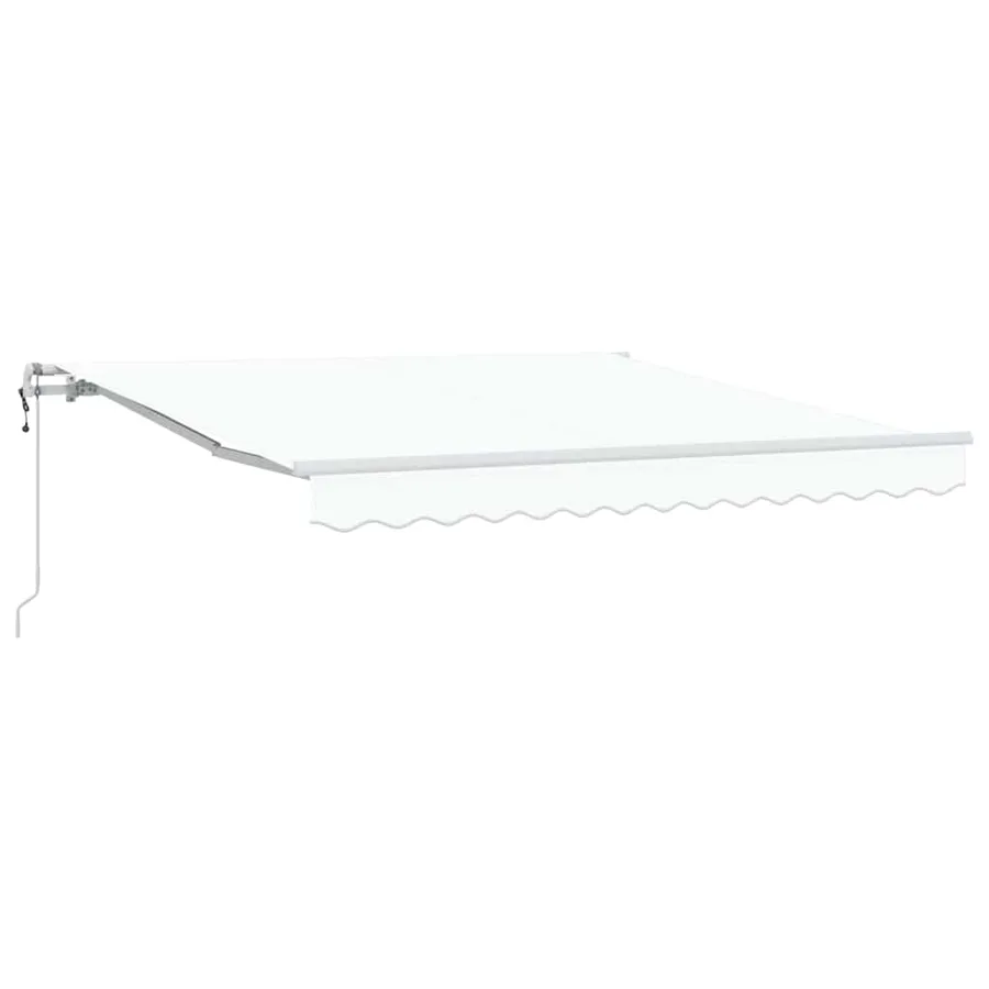 Auvent rétractable Blanc 300 x 250 cm Tissu et Aluminium - 2