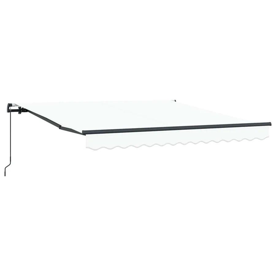 Auvent rétractable Blanc 350 x 250 cm Polyester et Aluminium - 2