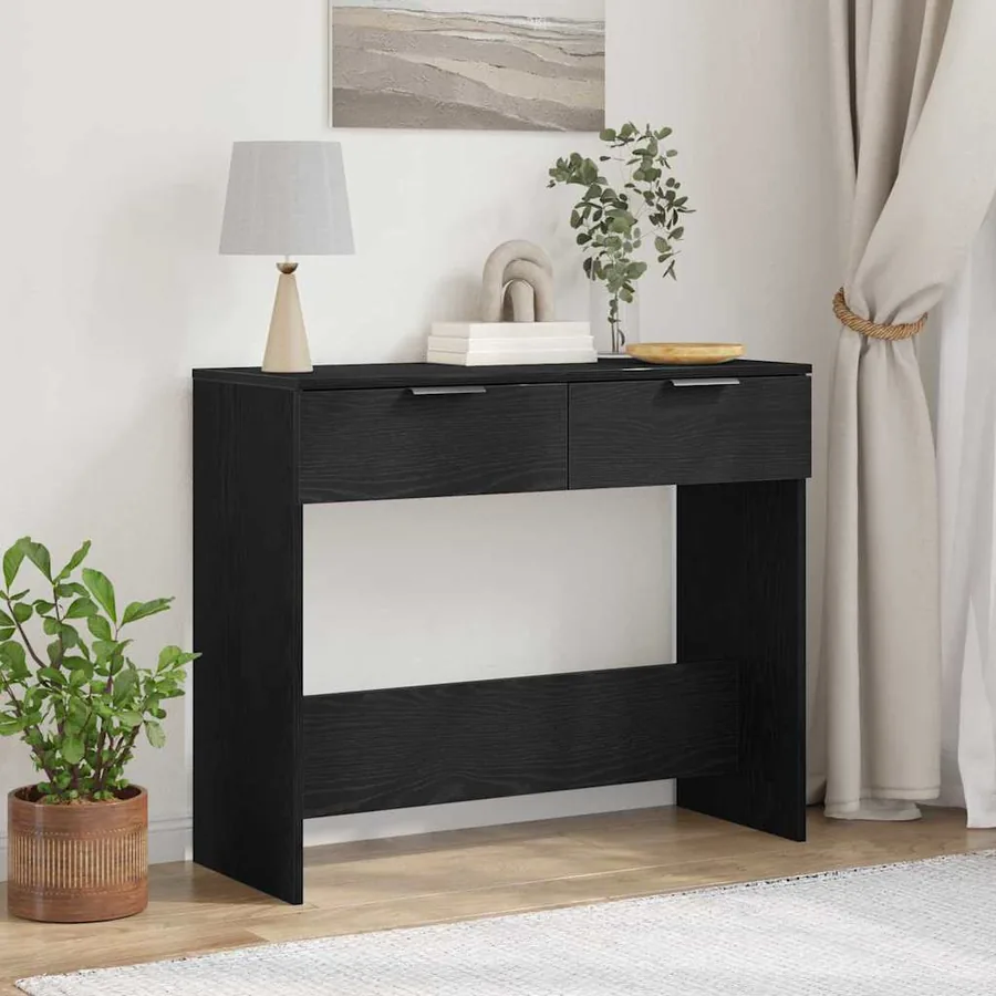 Table console Chêne noir 30 x 36 x 75 cm Bois d'ingénierie