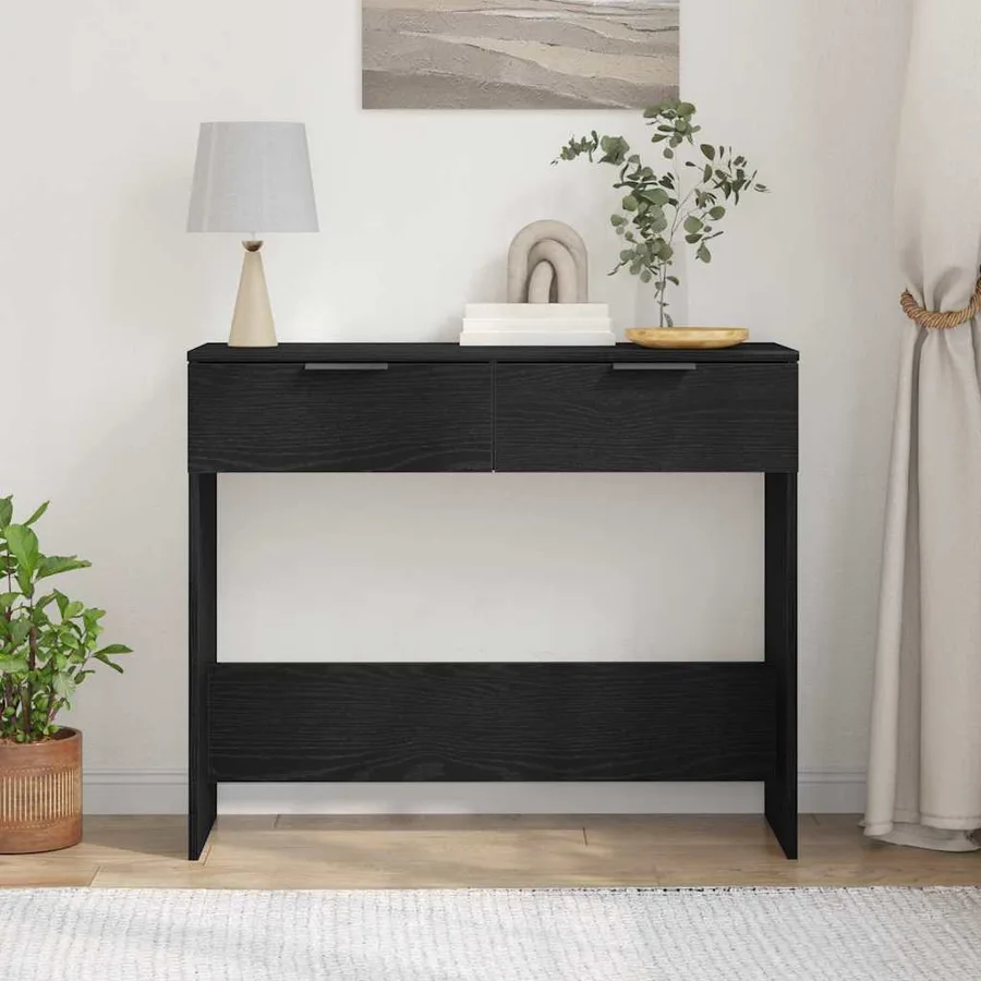 Table console Chêne noir 30 x 36 x 75 cm Bois d'ingénierie - 4
