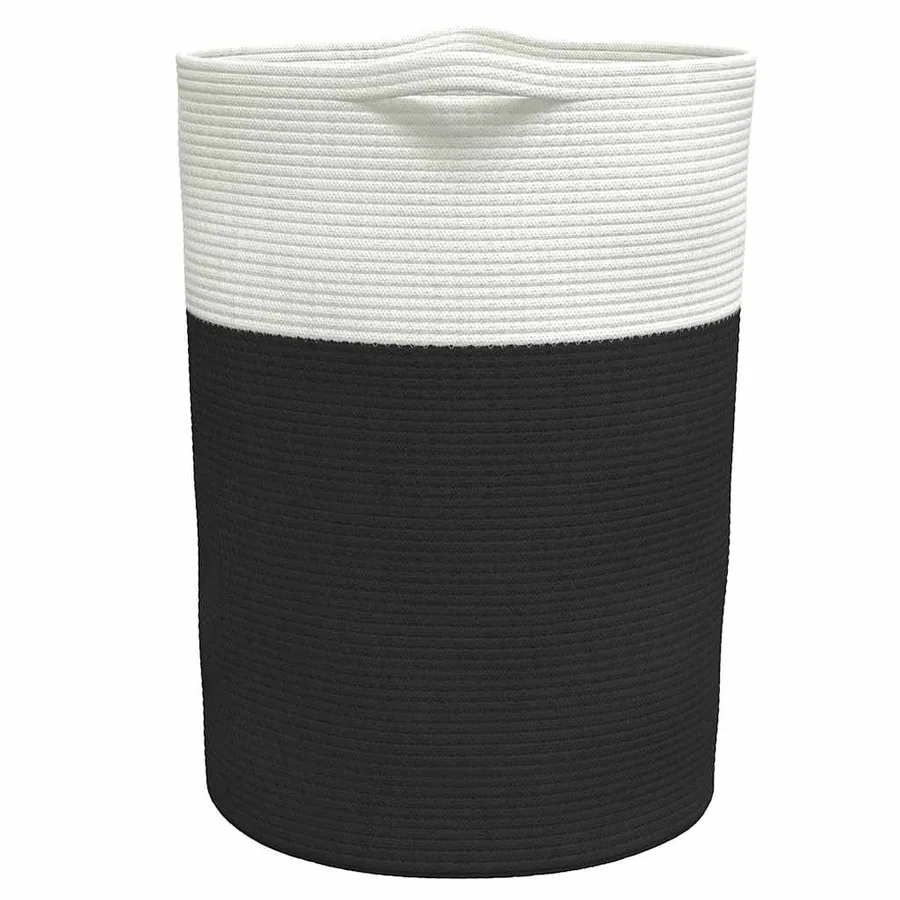 Panier de rangement noir et blanc Ø49x65 cm coton - 5