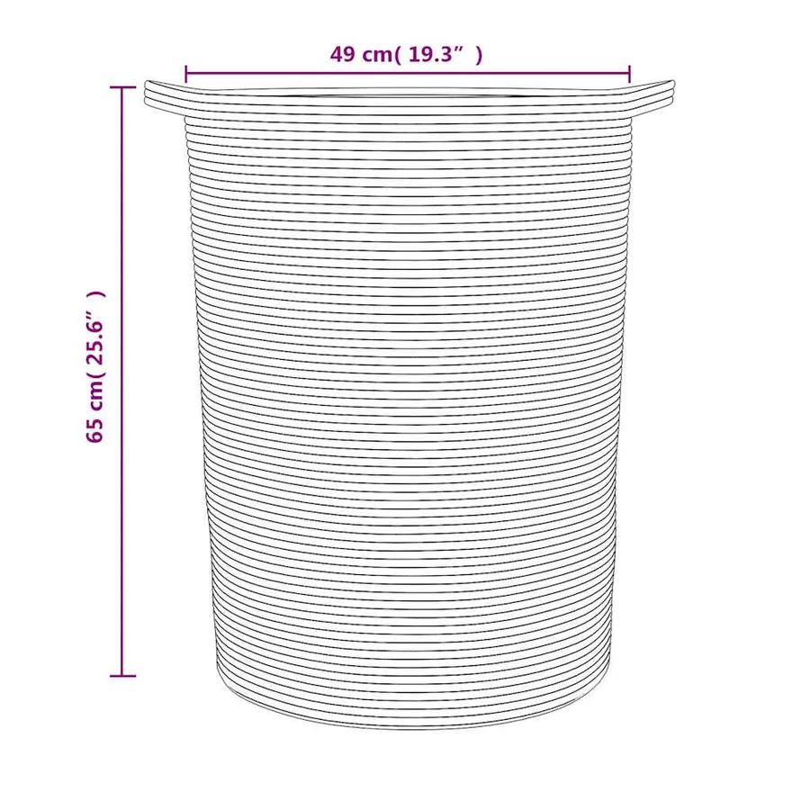 Panier de rangement noir et blanc Ø49x65 cm coton - 9